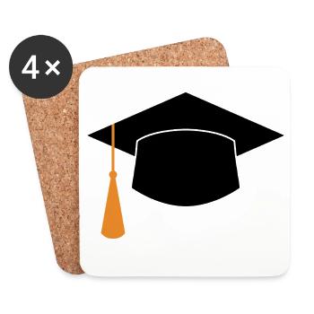 Graduation Cap - Coasters (set of 4) - white - Front