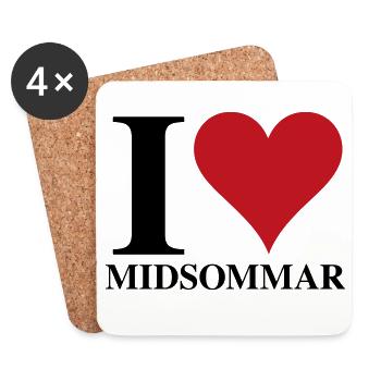 J’adore Midsummer - Dessous de verre (lot de 4) - blanc - Devant
