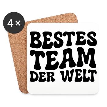 Bestes Team der Welt - Untersetzer (4er-Set) - Weiß - Vorne