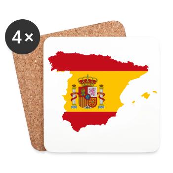 ESPAGNE ESPAGNE EUROPE FAN DE SPORT ESPAGNOL - Dessous de verre (lot de 4) - blanc - Devant