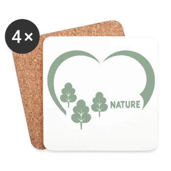 Nature Heart with Trees - Coasters (set of 4) - white - Front