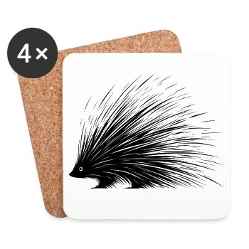 porcupine - Coasters (set of 4) - white - Front