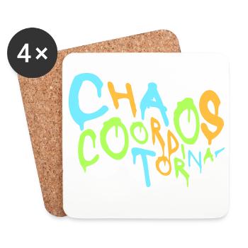 Coordinateur du Chaos Titre drôle Parents Teacher Logo - Dessous de verre (lot de 4) - blanc - Devant