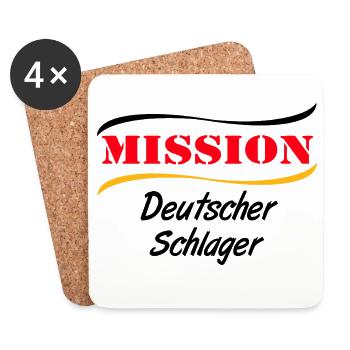 Mission Deutscher Schlager - Untersetzer (4er-Set) - Weiß - Vorne