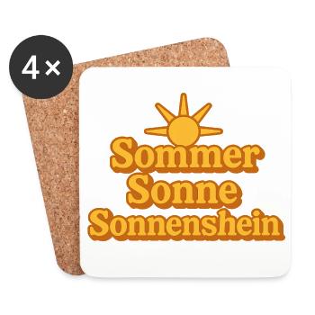 Sommer Sonnenschein Retro Typo - Untersetzer (4er-Set) - Weiß - Vorne