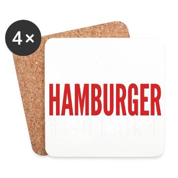 1$ Hamburger Haben Immer Recht - Untersetzer (4er-Set) - Weiß - Vorne