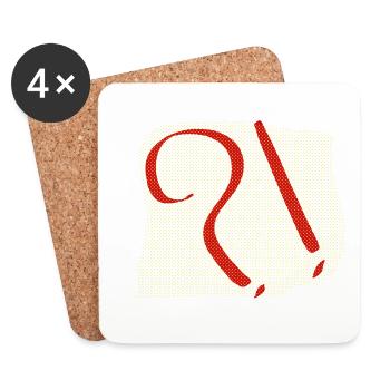 Motif d’exclamations par point d’interrogation - Dessous de verre (lot de 4) - blanc - Devant