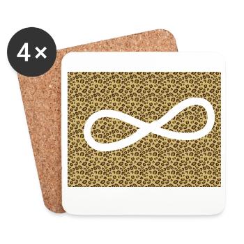 Leopard Infinity Pattern - Coasters (set of 4) - white - Front
