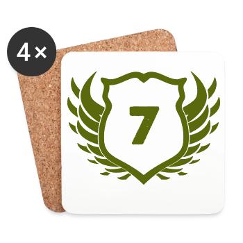 Seven Coats of Arms with Wings Emblem - Coasters (set of 4) - white - Front