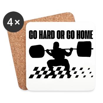 Gewichtheben – Go Hard Or Go Home Fitnessstudio Training - Untersetzer (4er-Set) - Weiß - Vorne