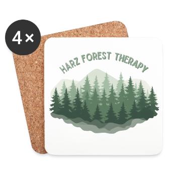 Harz Forest Therapy | Nature & Hiking - Untersetzer (4er-Set) - Weiß - Vorne