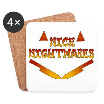 Nice Nightmares Flammen - Untersetzer (4er-Set) - Weiß - Vorne