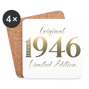 80. Geburtstag Geschenk Original August 1946 - Untersetzer (4er-Set) - Weiß - Vorne