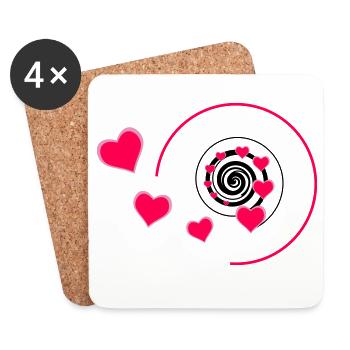 Love - Untersetzer (4er-Set) - Weiß - Vorne