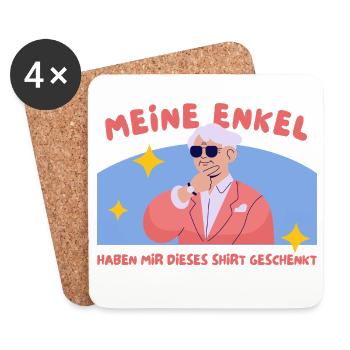Enkelgeschenk Shirt Humor - Untersetzer (4er-Set) - Weiß - Vorne