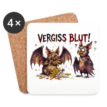 Vergiss Blut Pommes Fledermaus Halloween Design - Untersetzer (4er-Set) - Weiß - Vorne