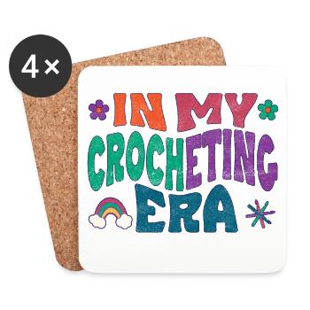 À mon époque du crochet - Dessous de verre (lot de 4) - blanc - Devant
