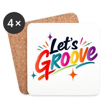 Let's Groove Retro Disco Schriftzug Design - Untersetzer (4er-Set) - Weiß - Vorne