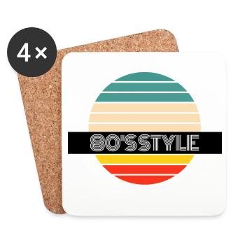 80s Style Retro Vintage Colors Gift - Coasters (set of 4) - white - Front