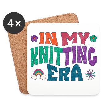 In my knitting era - Coasters (set of 4) - white - Front
