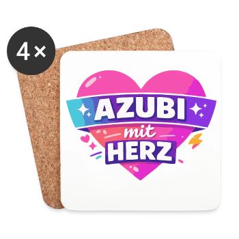 Azubi mit ganz viel Herz - Untersetzer (4er-Set) - Weiß - Vorne