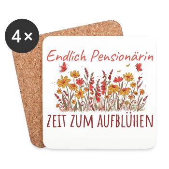 Pensionärin Zeit zum Aufblühen Beamtin Abschied - Untersetzer (4er-Set) - Weiß - Vorne