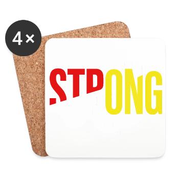 Stay Strong Typo with Confidence - Coasters (set of 4) - white - Front