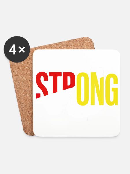 Stay Strong Typo mit Selbstvertrauen - Untersetzer (4er-Set) - Weiß