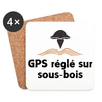 GPS réglé sur sous-bois - Dessous de verre (lot de 4) - blanc - Devant