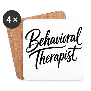 Behavioural therapist, school behaviour technician - Coasters (set of 4) - white - Front