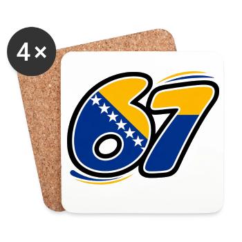 67 Bosnien Edition - Untersetzer (4er-Set) - Weiß - Vorne