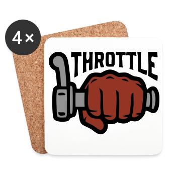 Throttle Throttle Grip Lettering - Coasters (set of 4) - white - Front