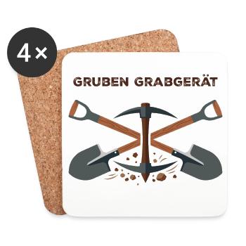 Gruben Grabgerät Bergbau Emblem - Untersetzer (4er-Set) - Weiß - Vorne