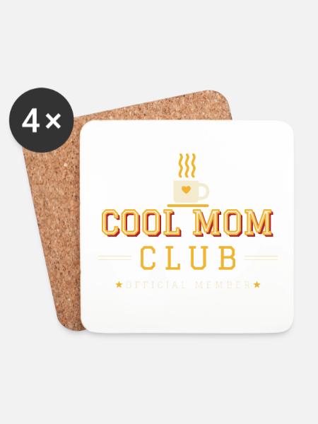 Cool Mom Club – Varsity College Style - Untersetzer (4er-Set) - Weiß