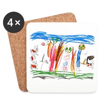 Kindertraum Gartenzauber - Untersetzer (4er-Set) - Weiß - Vorne