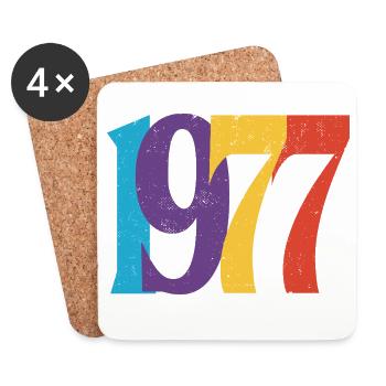 Geboren 1977 Geburtstagsgeschenk Geburtstag 77 - Untersetzer (4er-Set) - Weiß - Vorne