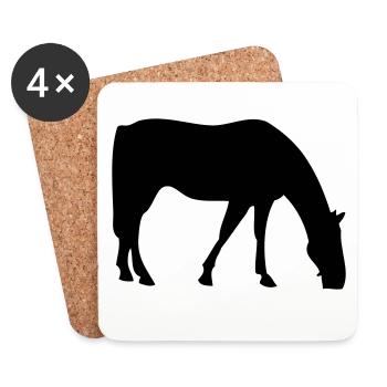 Pferd - Untersetzer (4er-Set) - Weiß - Vorne