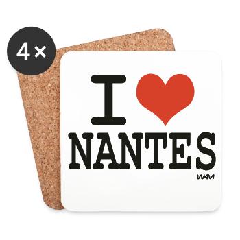 i love Nantes - couleurs personnalisables - Dessous de verre (lot de 4) - blanc - Devant