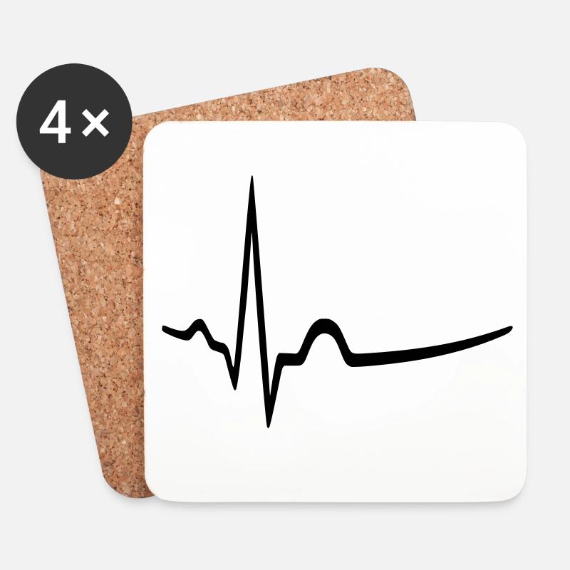 EKG - Sinusrhythmus - Arzt - Untersetzer (4er-Set) - Weiß