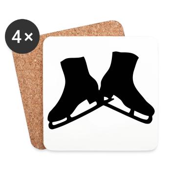 Patineuse artistique - Dessous de verre (lot de 4) - blanc - Devant