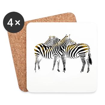 Zebra - Dessous de verre (lot de 4) - blanc - Devant