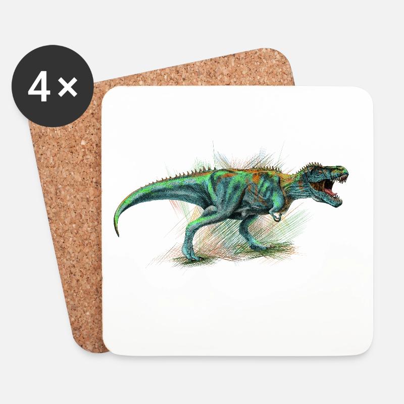 Dinosaur - Coasters (set of 4) - white
