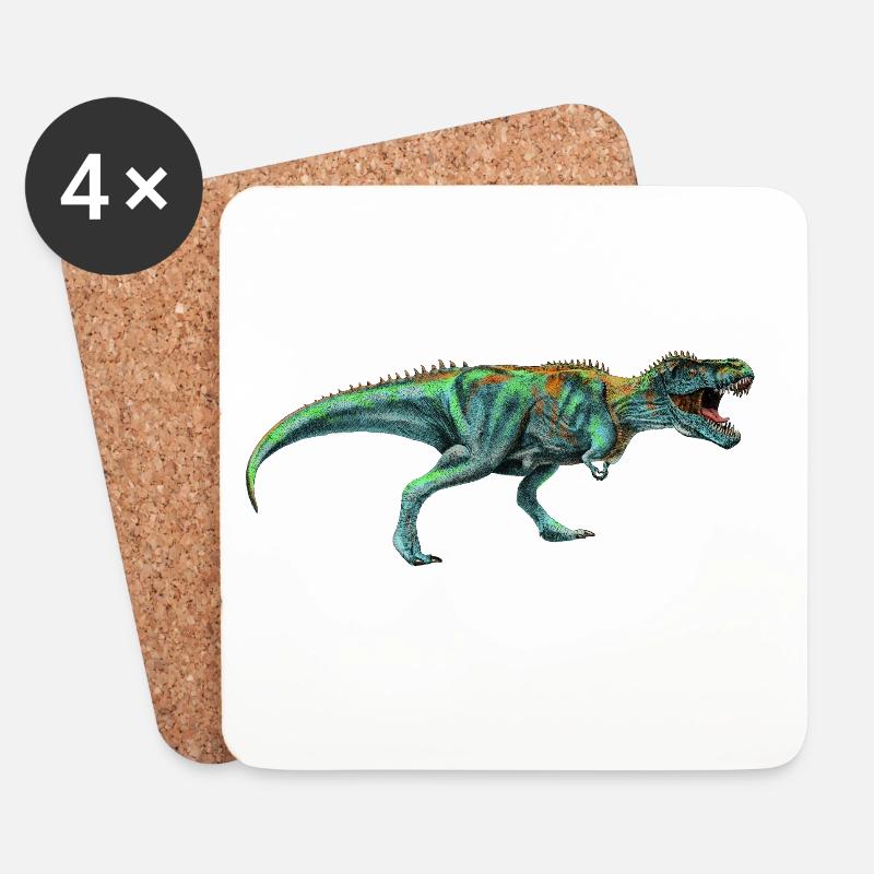 Dinosaurier - Untersetzer (4er-Set) - Weiß