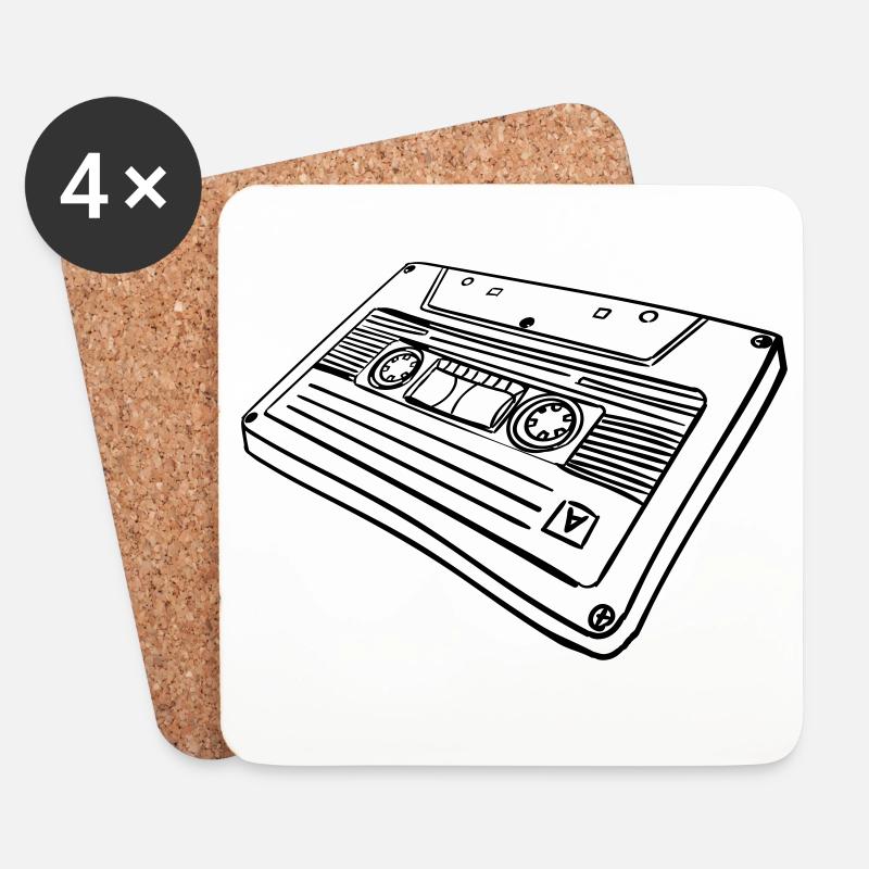 Cassette tape - Coasters (set of 4) - white