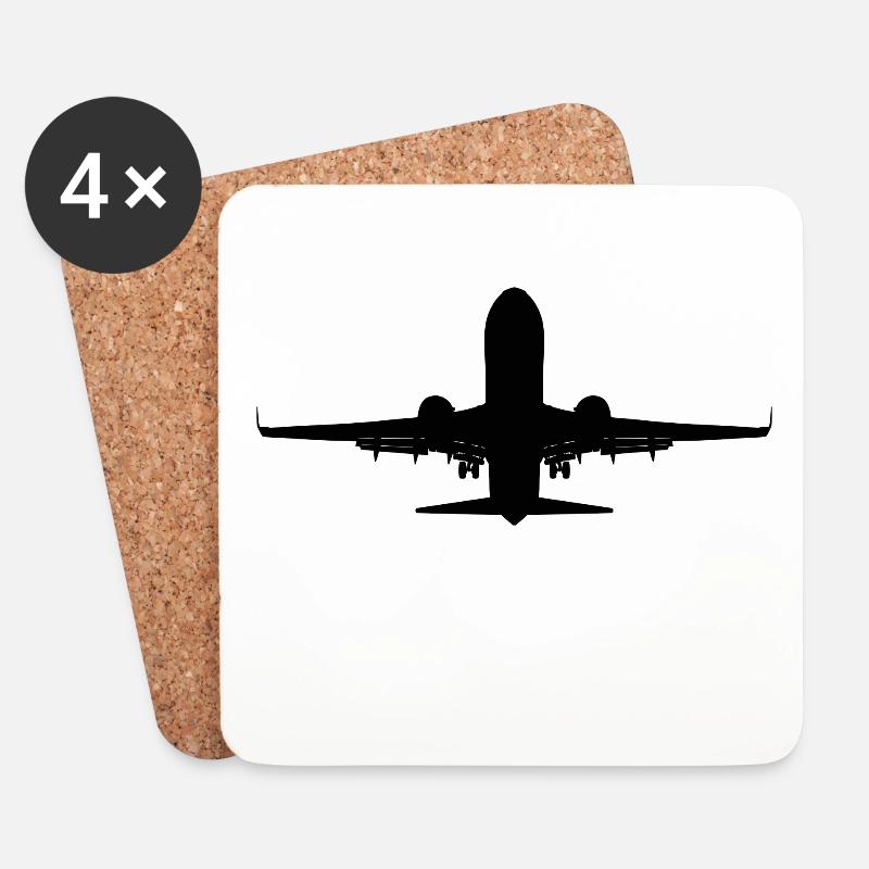 Flugzeug - Untersetzer (4er-Set) - Weiß