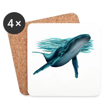 Whale - Dessous de verre (lot de 4) - blanc - Devant