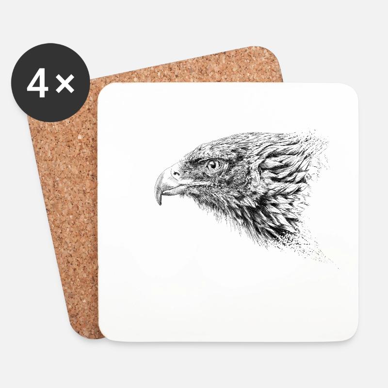 Adler - Untersetzer (4er-Set) - Weiß