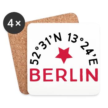 Berlin - Dessous de verre (lot de 4) - blanc - Devant