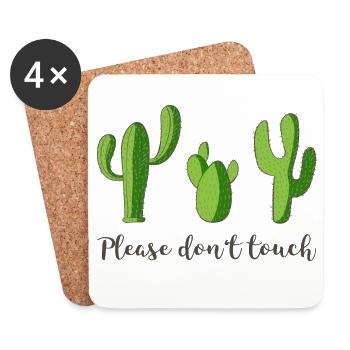 Cactus - Dessous de verre (lot de 4) - blanc - Devant
