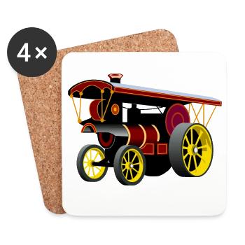 Steam Engine Nostalgia - Coasters (set of 4) - white - Front